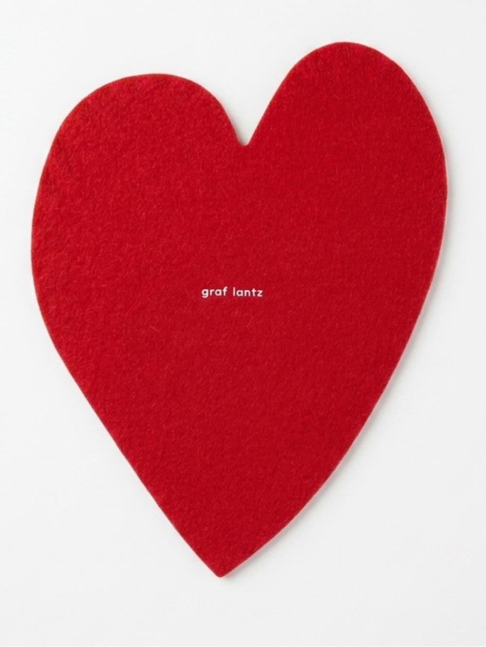 NWT Rare Graf Lantz 10” Merino Wool Heart Trivet Red Felt Kitchen Decor